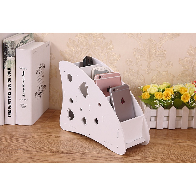 Kệ đựng remote bằng gỗ có thể làm khay đựng bút, điều khiển máy lạnh, tivi, đựng điện thoại tiện lợi - ICO HOME