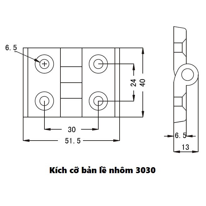 Bản lề kim loại cho nhôm định hình 2020, 3030