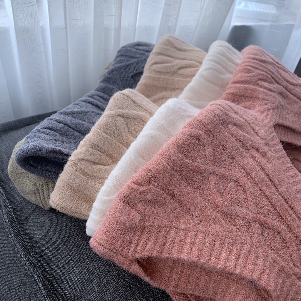 (ORDER) Áo len vest gile nữ vặn thừng mềm mịn dày dặn ấm áp vintage Hàn Quốc | BigBuy360 - bigbuy360.vn