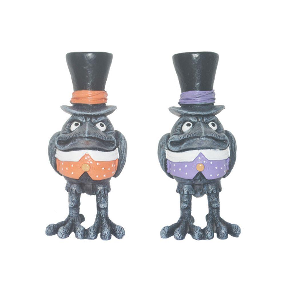 Mô Hình Tượng Chim Quạ Đứng Phong Cách Halloween Sáng Tạo
