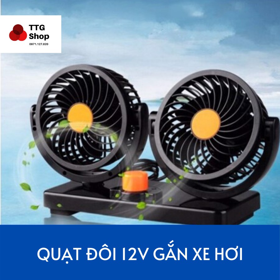 [Ảnh Thật] Quạt Đôi 360 Độ gắn taplo xe hơi| Quạt để ô tô, bàn Làm Việc Mini  kết nối UBS