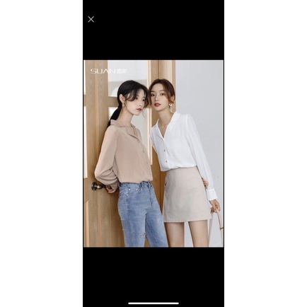 Áo sơ mi cổ vest dài tay