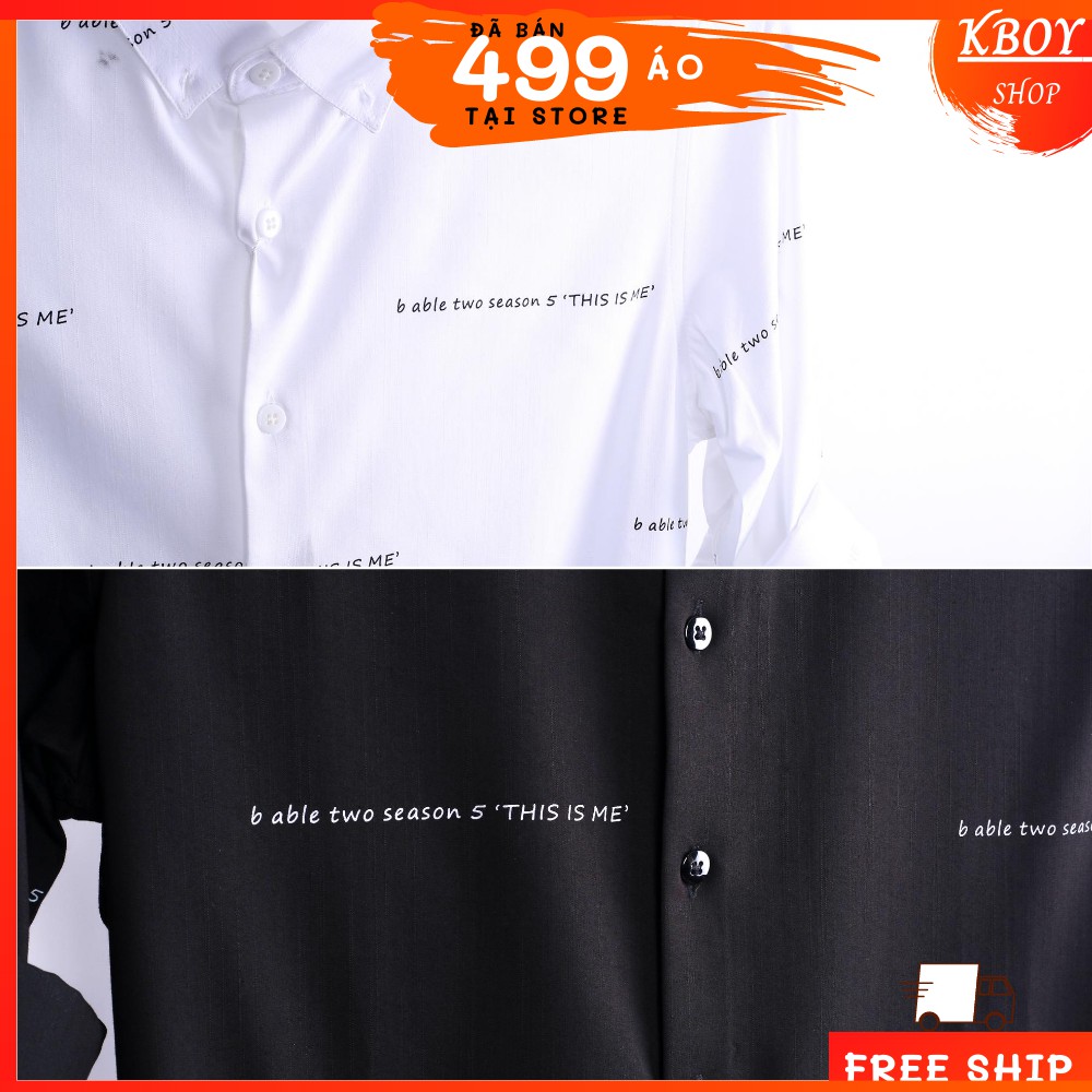 Áo sơ mi tay dài, cổ bẻ họa tiết ĐƠN GIẢN ,hàng quãng châu cao cấp / cá tính, trẻ trung,2 màu trắng,đen, Bigsize - 6674 | BigBuy360 - bigbuy360.vn