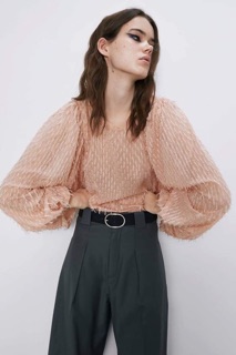 Áo Zara Voan Phối Lông