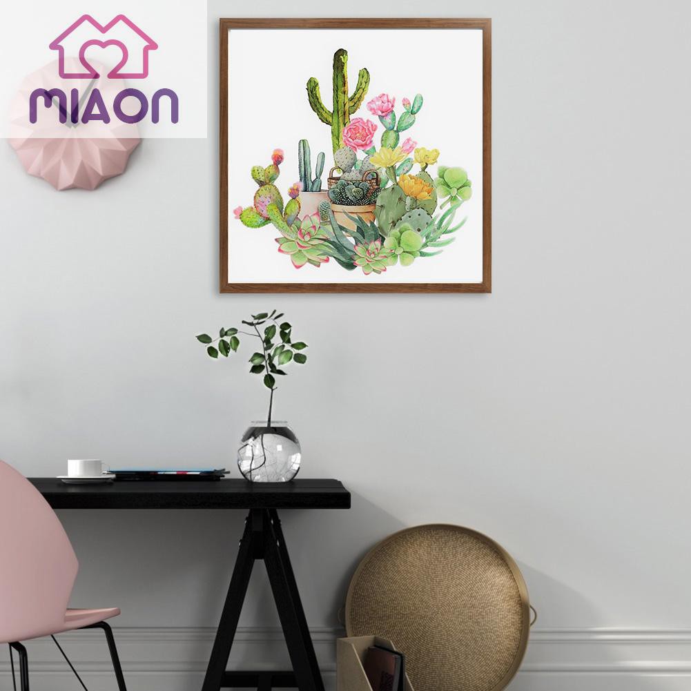 Bộ Tranh Đính Đá 5d Tự Làm Hình Cây Xương Rồng Độc Đáo