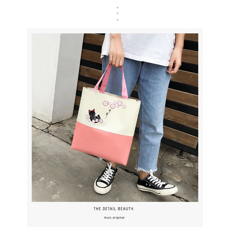 Set 4 Ba Lô JASMIN NOIR Túi Ví Canvas Họa Tiết Dễ Thương Cho Nữ