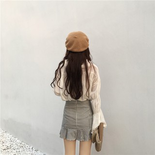 Sẵn Chân váy đuôi cá kẻ màu đen (có ảnh thật)
