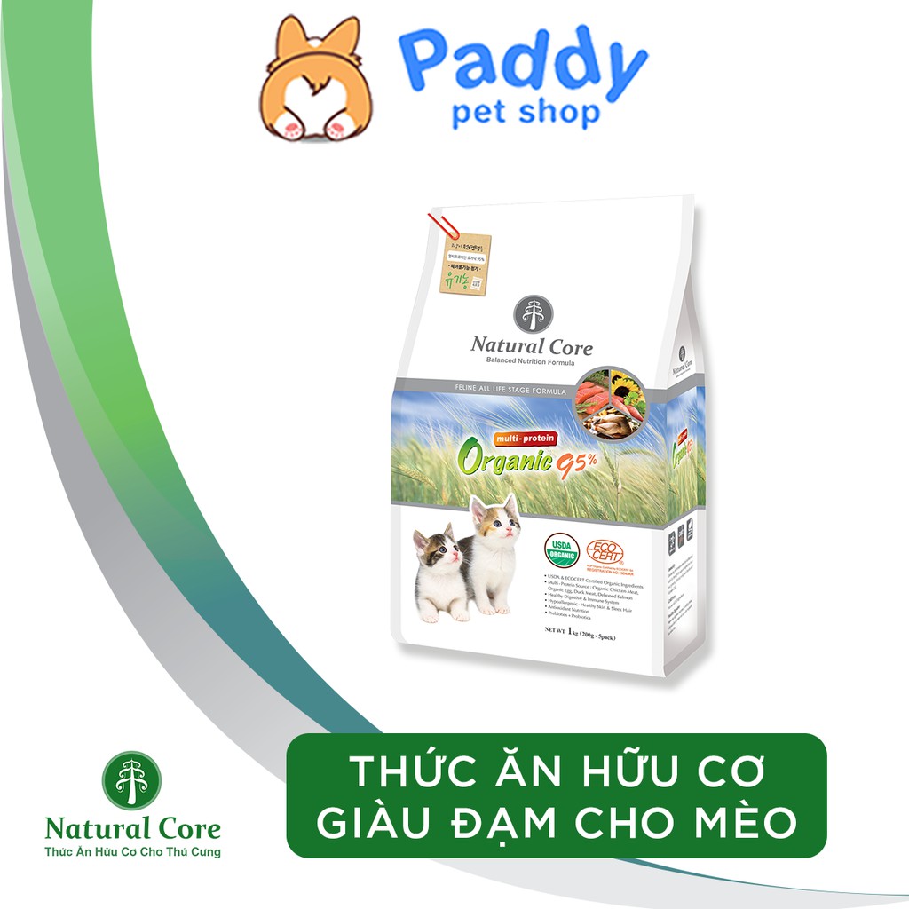 Hạt Mèo Mọi Lứa Tuổi Natural Core Hữu Cơ 95% - Gà, Vịt, Cá Hồi & Hồng Sâm