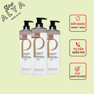 Cặp dầu gội xả p & keratin complex 1000ml siêu phục hồi tóc khô xơ hư tổn nặng, giảm rụng tóc. alya cosmetics