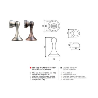 Hít cửa 100% inox Vickini chất lượng
