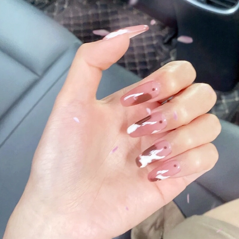 Bộ 24 móng giả D077 dáng dài ( Tặng kèm keo và dũa )