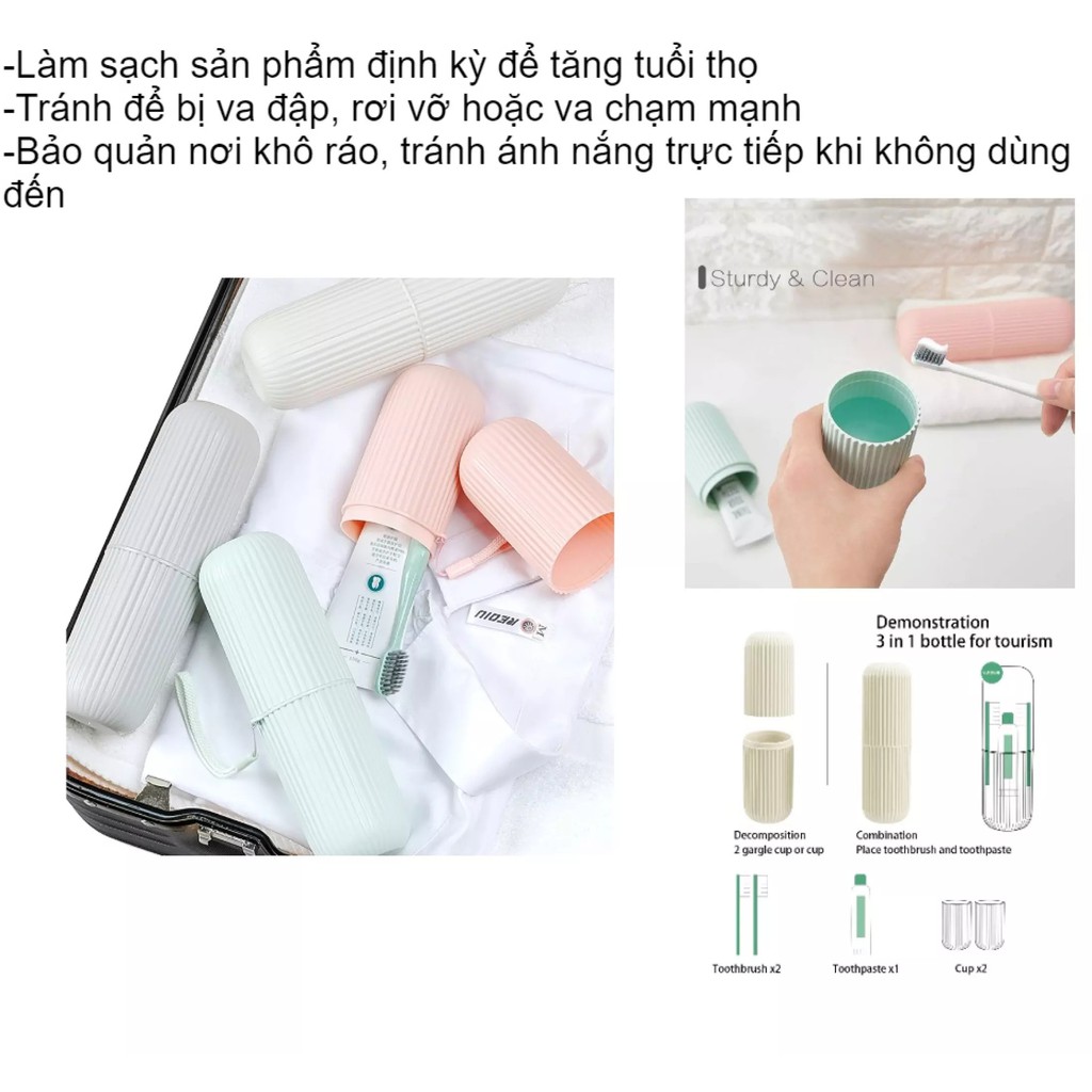 Hộp đựng bàn chải đánh răng chống bụi Thiết Kế Nhỏ Gọn thích hợp để đi làm và Hộp đựng du lịch đa chức năng tiện lợi