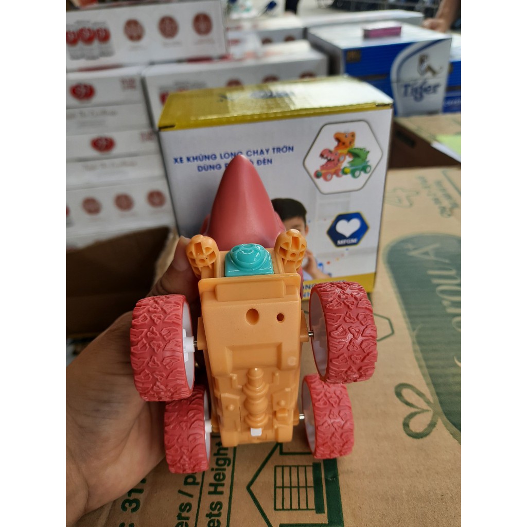 Xe trớn khủng long dùng pin có đèn Enfa