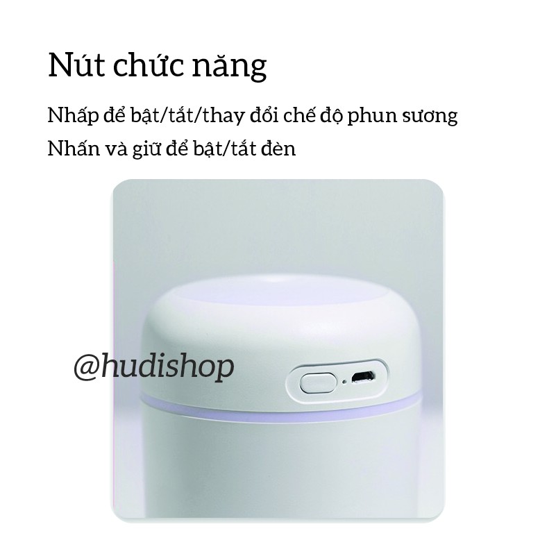 Máy Phun Sương Tạo Ẩm Đèn Led Đa Sắc Màu 300ml - GD290 HUDIshop