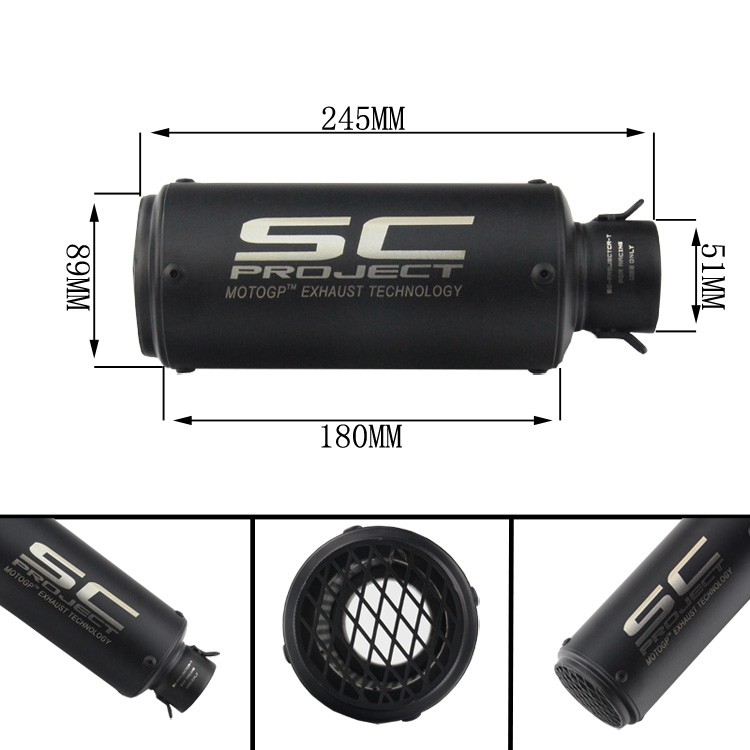 Ống Xả Nhiệt 51mm/60mm Bằng Sợi Carbon Cho Xe Mô Tô