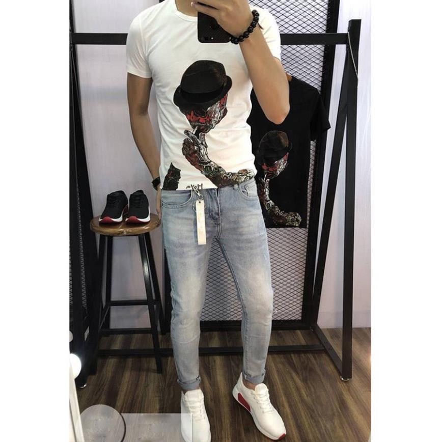 HCM️⚡ Quần Jean Dài, Quần Jean Nam Thêu Logo Màu Xám Dành Cho Nam Và Nữ Mina_fashion