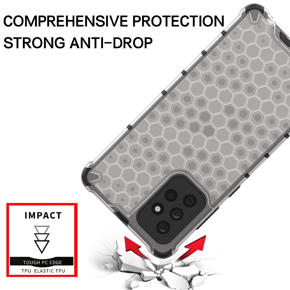Ốp Điện Thoại PC Cứng Chống Sốc Họa Tiết Tổ Ong Trong Suốt Cho Samsung Galaxy A12 A22 A22s A32 A42 A52 A52s A72