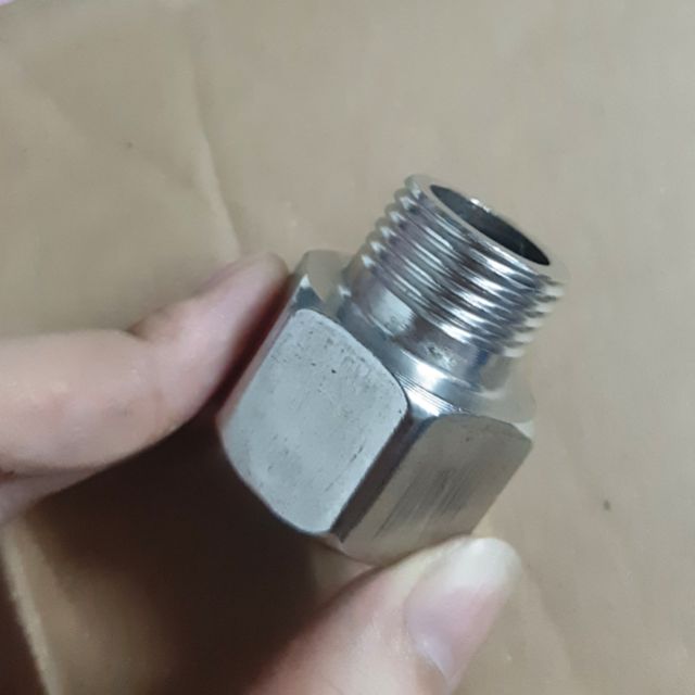 Đầu nối inox ren trong 27mm / ren ngoài 21mm