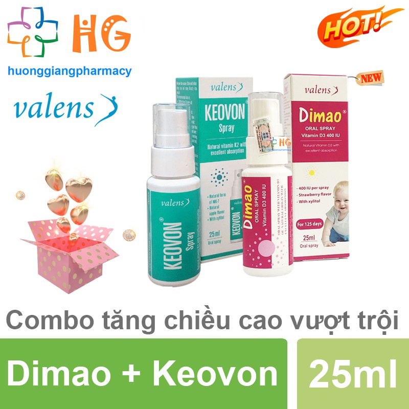 ✚Combo Tăng chiều cao cho trẻ Dimao Vitamin D3 + Keovon K2 (Date mới nhất, xa nhất hiện nay)