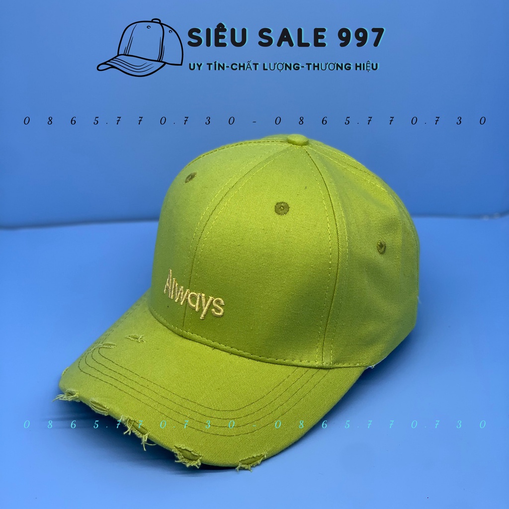 NÓN LƯỠI TRAI NHUNG ALWAYS RÁCH NHẸ CÁ TÍNH THỜI TRANG NAM NỮ ĐẸP