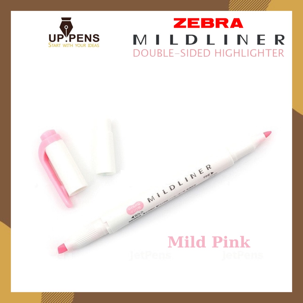 Bút đánh dấu hai đầu Zebra Mildliner Double-Sided Highlighter – Fine/Bold – Màu hồng (Mild Pink)