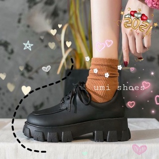 Giày Bốt Ulzzang,Giày Boot Nữ Gót Vuông Phong Cách Nhật Bản Bóng/Trơn
