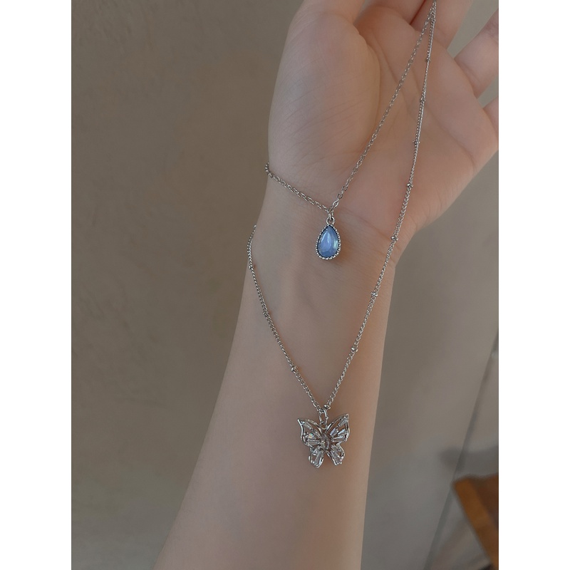 Vòng cổ mặt hình bướm đính đá zircon thanh lịch