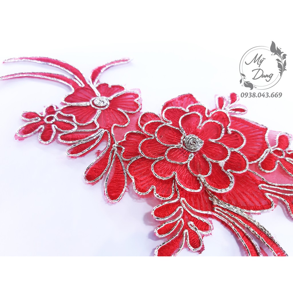 Combo 24 bông gân 3D phối váy cưới, áo dài - MS 259333