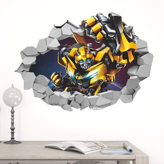 Miếng dán tường hình Bumblebee phá tường , dễ chùi rửa