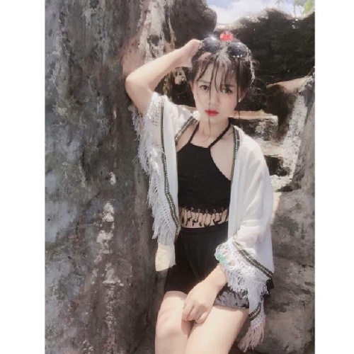 Bikini đi biển 2 mảnh kín đáo - Đồ bơi nữ áo yếm váy xòe KONKUN MS114