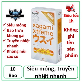 Bao cao su Sagami Siêu mỏng nhất thế giới Xtreme Super Thin, 10 cái