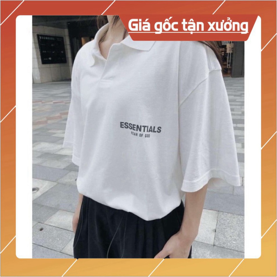 Áo phông có cổ chữ ESSENTIALSS  [FREESHIP] Áo phông cotton chất đẹp mát, áo unisex, áo phông trắng đen các kiểu | BigBuy360 - bigbuy360.vn