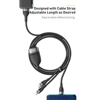 Cáp sạc nhanh 3 đầu Baseus One-for-three 5A