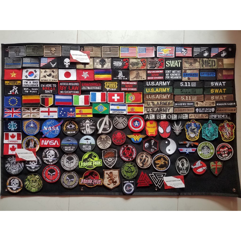 Tấm dán patch velro nhựa trang trí balo  511, áo khoát có mặt bông Cờ Mỹ, y tế, umbrella, Transformer, US Seals