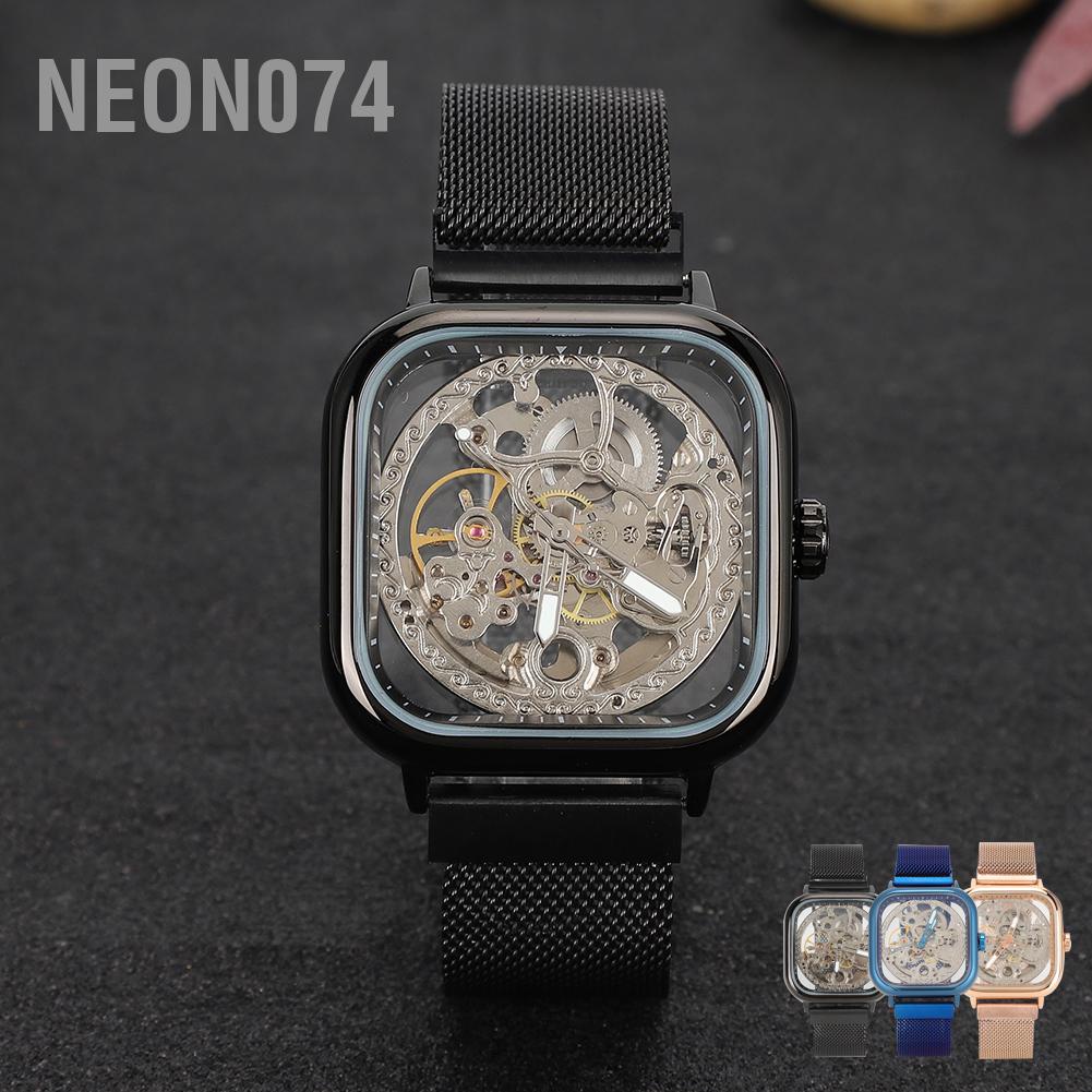 FORSINING Đồng Hồ Cơ Lộ Máy Tự Động Chống Thấm Nước Dây Thép Không Gỉ Cho Nam