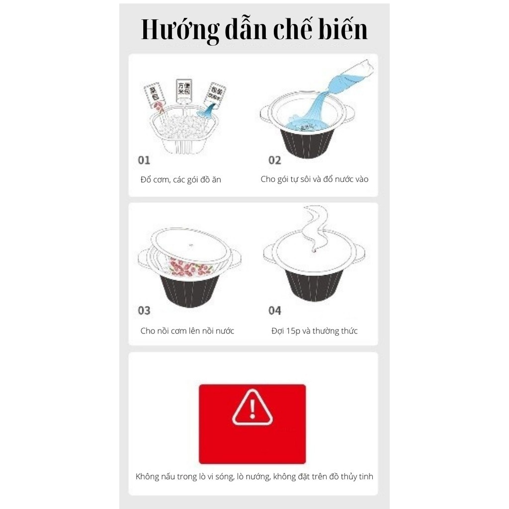 [SIÊU HOT] Cơm Tự Sôi Gấu Trúc Trùng Khánh 4 Vị Siêu Ngon - Hộp To 280gr