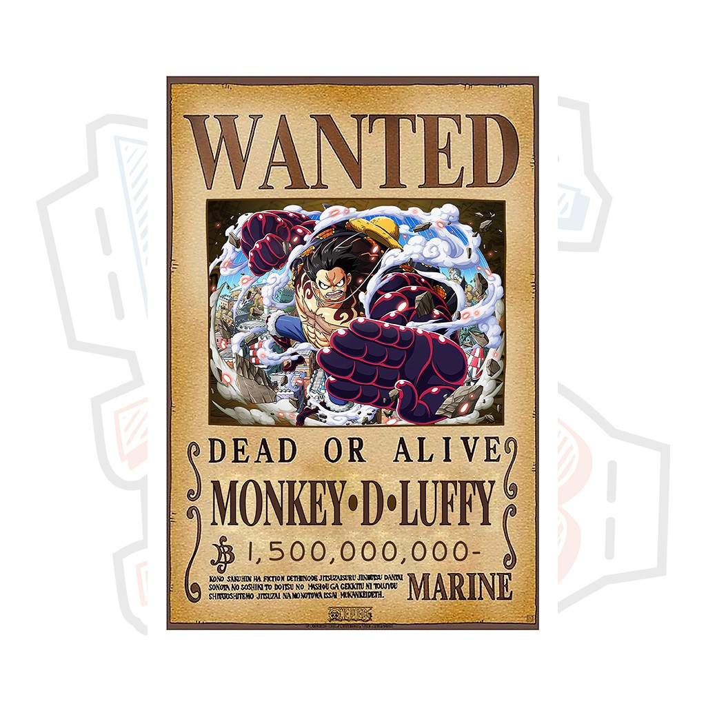 Poster truy nã Luffy Mũ Rơm ver 2 (Timeskip) - One Piece