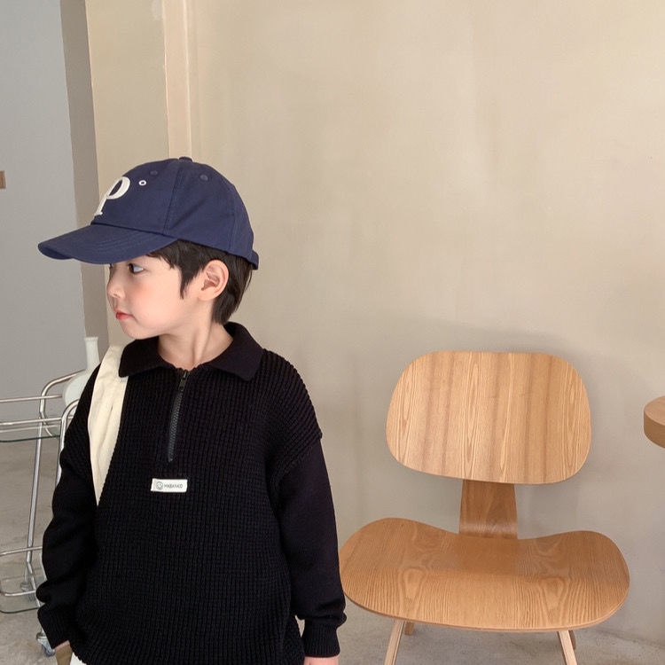 Hàng Mới Về Áo Khoác POLO Dệt Kim Phối Khóa Kéo Thời Trang Mùa Thu Cho Bé Trai