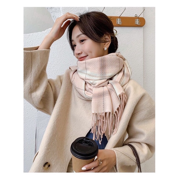 Khăn len quàng cổ kẻ Caro Cashmere cao cấp phong cách Hàn Quốc cho nam, nữ - TinyShop ❤️❤️❤️