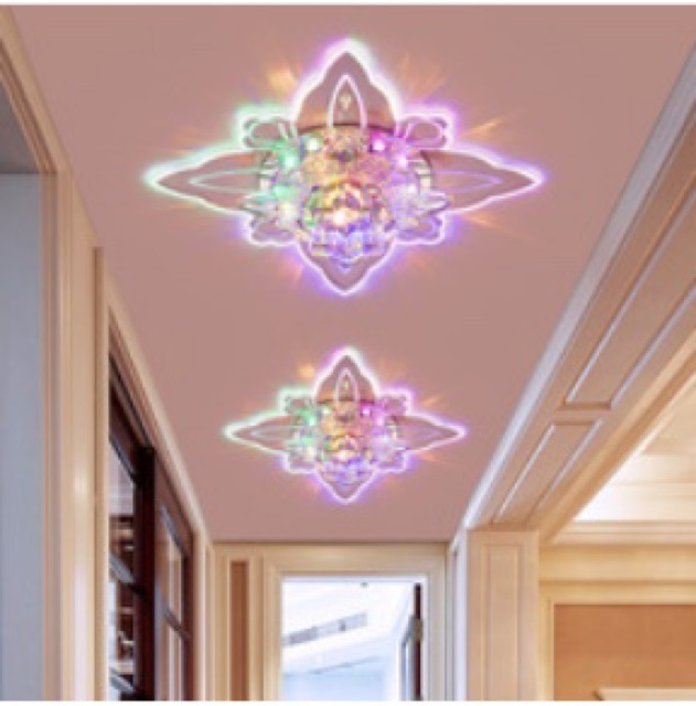 Đèn led đá pha Lê mâm ốp trần