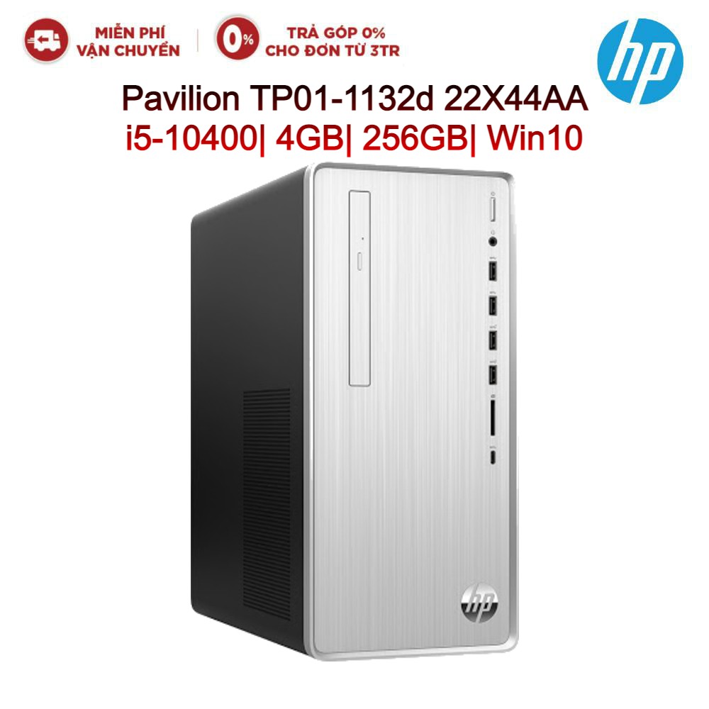 [ELMALL1TR giảm 5% Max 1TR] Máy tính để bàn PC HP Pavilion TP01-1132d 22X44AA i5-10400| 4GB| 256GB| Win10