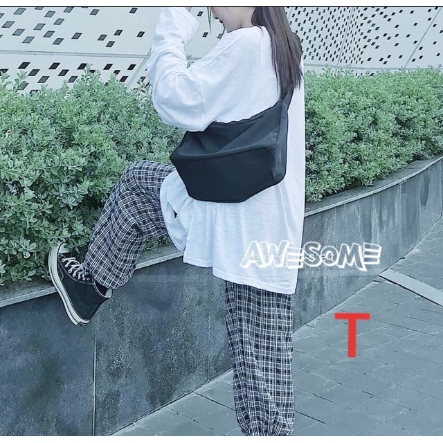 Sét you tex tay dài + quần karo đen TT12