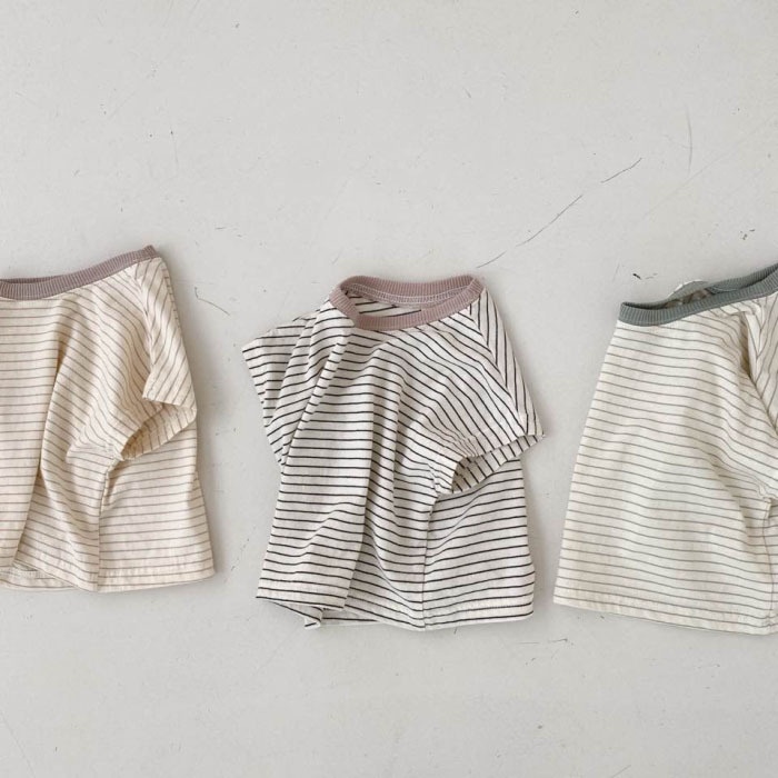 Áo phông cộc tay kẻ sọc chính hãng Bebe Holic cho bé