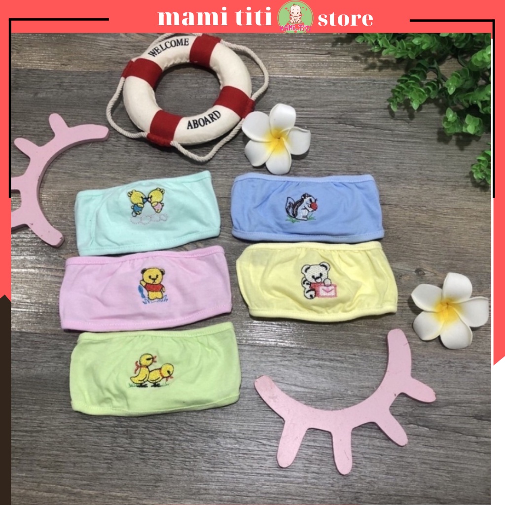 Mũ che thóp cho bé sơ sinh, [ Hằng Trang ] CHE THÓP HÌNH HOẠ TIẾT THÊU ĐÁNG YÊU NGỘ NGHĨNH KIỂU DÁN TIỆN LỢI CHO BÉ