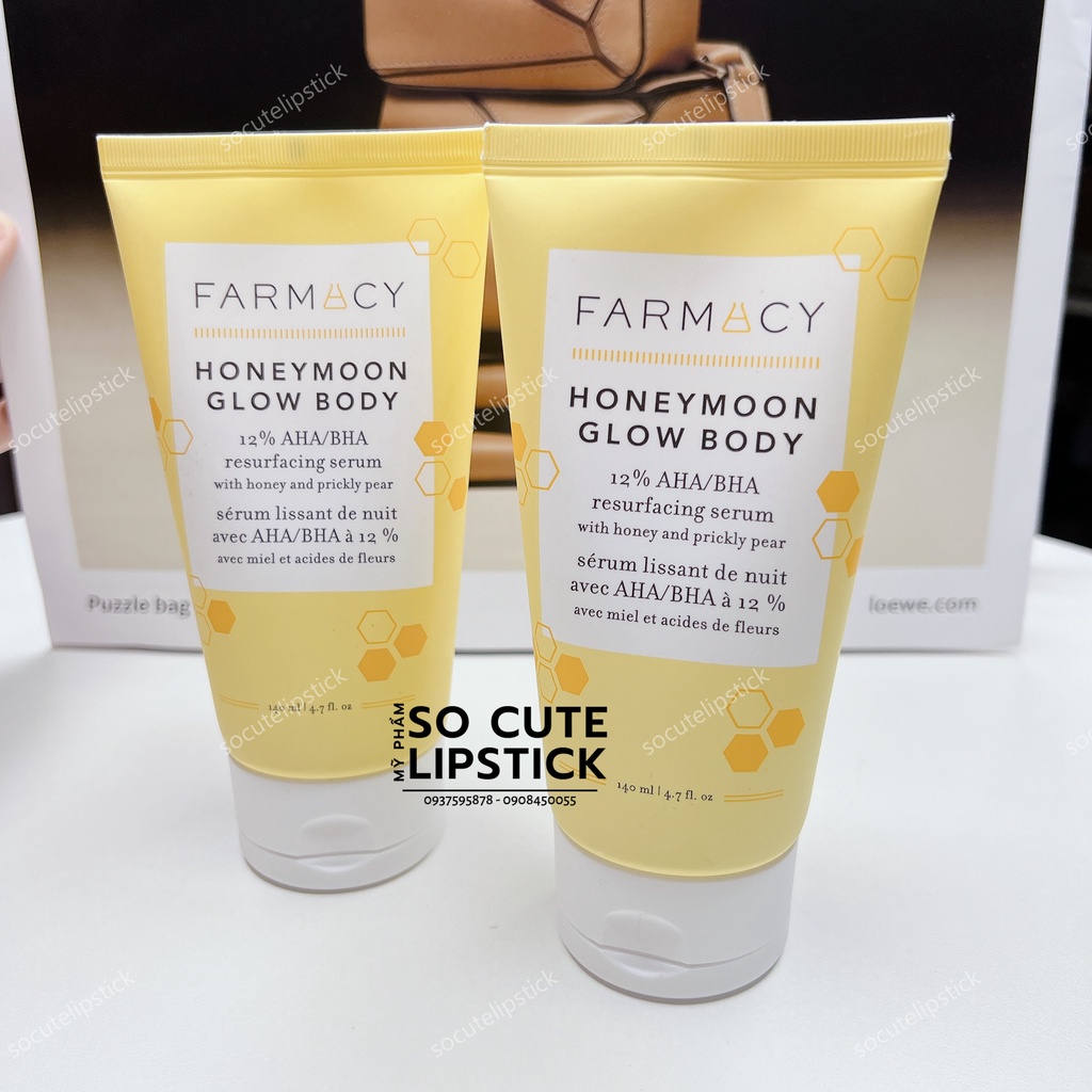 Serum Dưỡng Da Farmacy - Honeymoon Glow Body 12% AHA/BHA Resurfacing Body Serum - 140 ml
