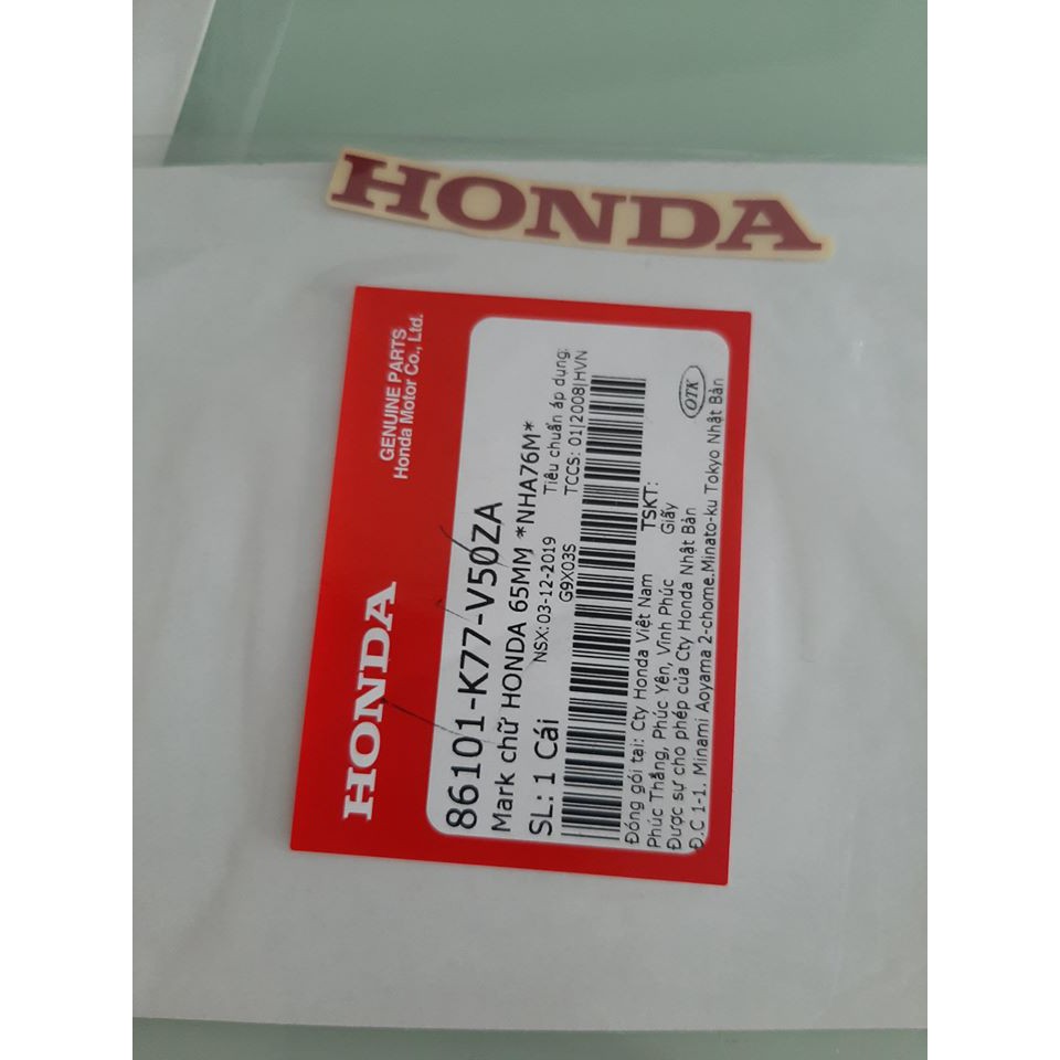 Tem chữ honda 85mm chính hãng honda (giá 1 tem)