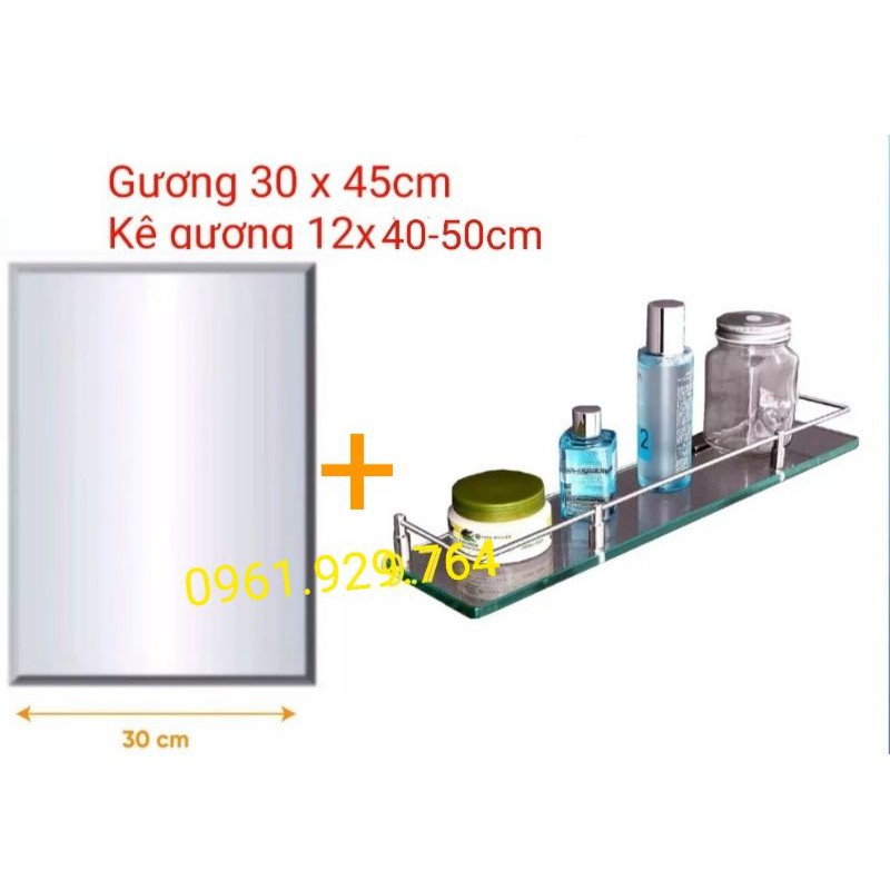 BỘ GƯƠNG + KỆ GƯƠNG TREO NHÀ TẮM KÈM PAS MS403