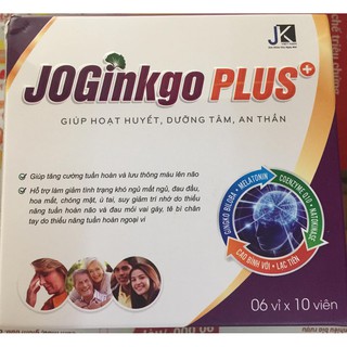 JOGINKGO PLUS giúp hoạt huyết, dưỡng tâm, an thần