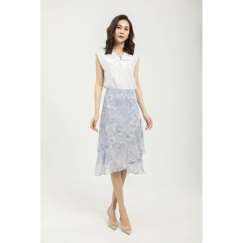 Chân váy họa tiết xanh bèo gấu Elise | BigBuy360 - bigbuy360.vn