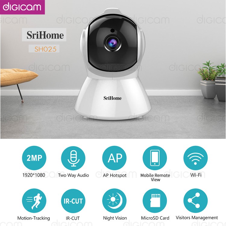 Camera Srihome SH025 - 2.0mp FHD 1080P - Đàm thoại 2 chiều | BigBuy360 - bigbuy360.vn